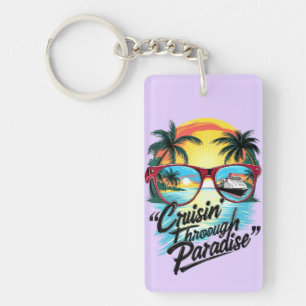 Cruisin’ Through Paradise: Tropische Ontsnappingsv Sleutelhanger