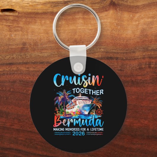 Cruisin' Together Bermuda 2026 Family Vacation Cru Sleutelhanger (Voorkant)