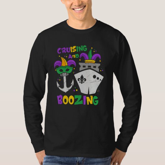Cruising And Boozing Mardi Gras Cruise 2023 Outfit T-shirt (Voorkant)