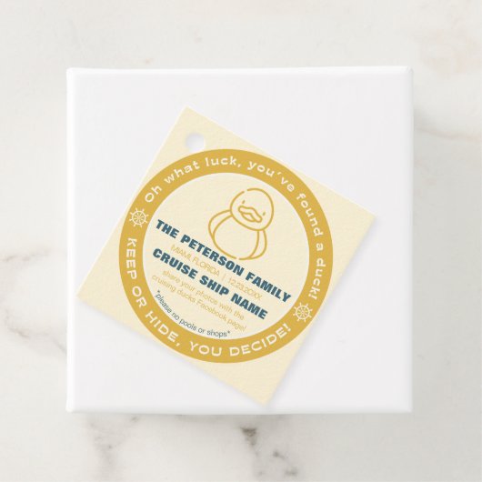 Cruising Duck houden of verbergen spel Label (In situ)