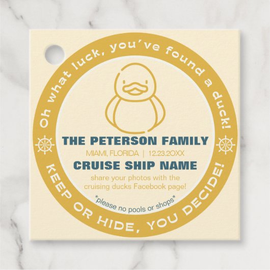 Cruising Duck Keep of Hide Game Label met QR-code (Voorkant)