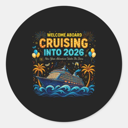 Cruising Into 2026 Trocal New Year Celebration  Ronde Sticker (Voorkant)