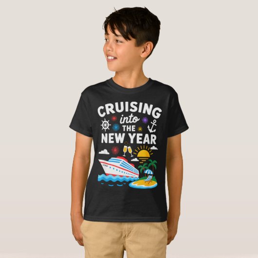 Cruising Into New Year 2026 Match Family Vacation T-shirt (Voorkant volledig)