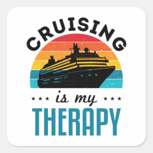 Cruising is mijn therapie-cruise Ship Vacking Vierkante Sticker