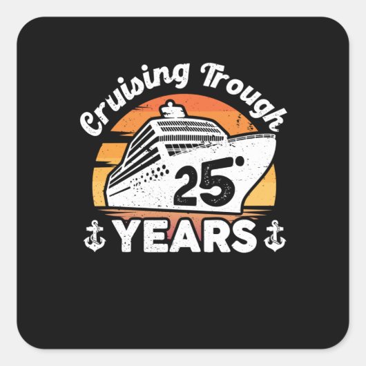 Cruising Trough 25 Years Anniversary Vierkante Sticker (Voorkant)