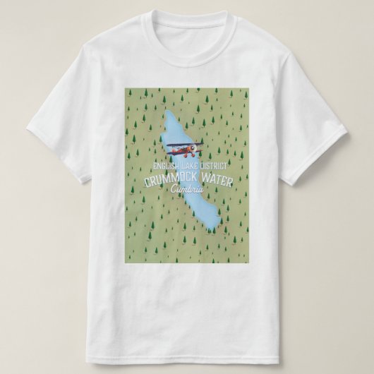 Crummock Water, reisposter voor de kaart van het m T-shirt (Design voorkant)