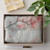 Crumped Page met Cherry Blossom Branch Tissuepapier (Geschenk)