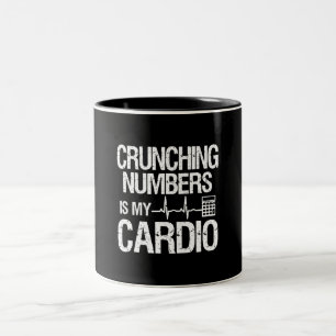 Crunching Numbers is mijn cardio Accountant & CPA. Tweekleurige Koffiemok