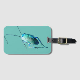 Crunchy Cockroach Gross Insect in Blauwgroen en bl Bagagelabel