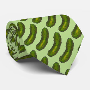 Crunchy Dill Pickles Green Sour Pickle Food Print Stropdas