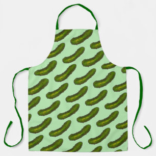 Crunchy Green Kosher Deli Sour Dill Pickle Print Schort