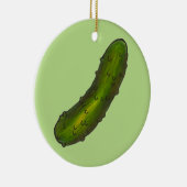 Crunchy Green Kosher Dill Deli Pickle Foodie Keramisch Ornament (Rechts)