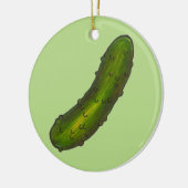 Crunchy Green Kosher Dill Deli Pickle Foodie Keramisch Ornament (Links)