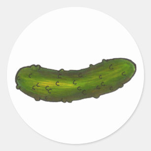 Crunchy Green Kosher Dill Pickle Pickles Foodie Ronde Sticker
