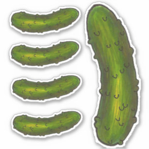 Crunchy Green Kosher Dill Sour Pickle Sticker