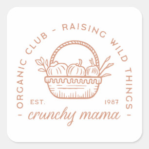 Crunchy mama biologische moeder club huisvrouw han vierkante sticker