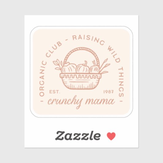 Crunchy moeder organische club homestead sahm esth sticker (Vel)