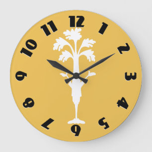 'Crunchy Time' Gele grote ronde wandklok Klok