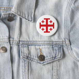 Crusader Cross Ronde Button 5,7 Cm