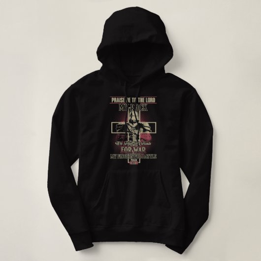 Crusader Knight Templar Warrior of God vreest dat  Hoodie (Design voorkant)