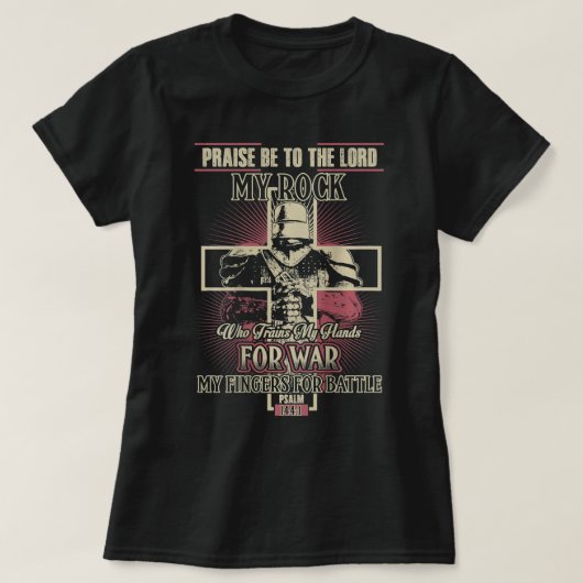 Crusader Knight Templar Warrior of God vreest dat  T-shirt (Design voorkant)