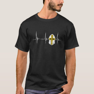 Crusader Knights Tempelier Helm Hartslag Ekg Plus T-shirt