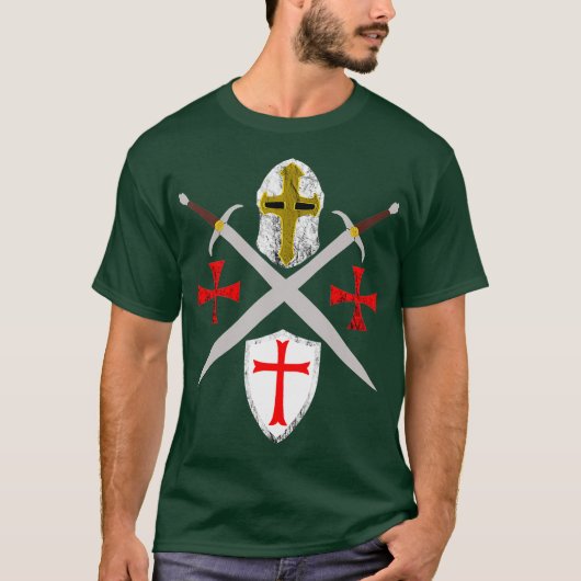 Crusader Knights Templar Code Soldier Of Christ T-shirt (Voorkant)