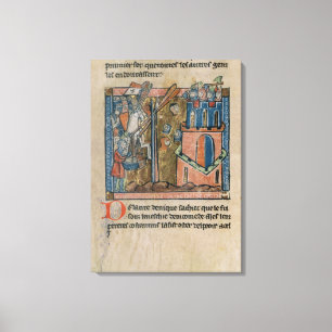 Crusaders bombarderen Nicaea met koppen in 1097 Canvas Afdruk