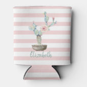 Cruscactus, roze stripes blikjeskoeler (Voorkant)