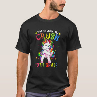 Crush 10e Graad Funny Unicorn terug naar school T-shirt