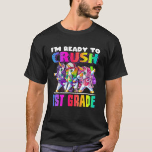 Crush 1St Grade Dabbing Unicorn terug naar school T-shirt