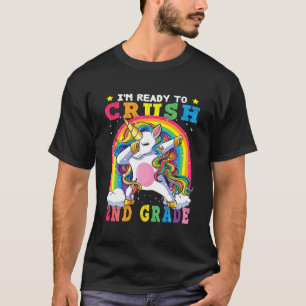 Crush 2de graad Dabbing Unicorn terug naar school  T-shirt