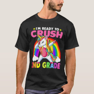 Crush 2de graad Dabbing Unicorn terug naar school T-shirt