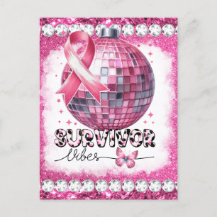 Crush borstkanker bewustzijn maand overlevende roz briefkaart