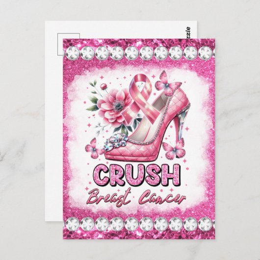 Crush borstkanker bewustzijn maand overlevende roz briefkaart (Voorkant / Achterkant)