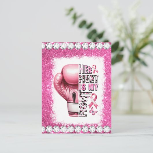 Crush borstkanker bewustzijn maand overlevende roz feestdagenkaart (Staand voorkant)