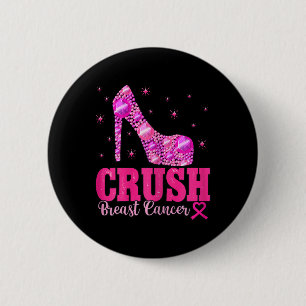 Crush borstkanker bewustzijn roze hakken ronde button 5,7 cm