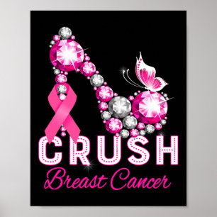Crush borstkanker krijger ondersteuning borstkanke poster
