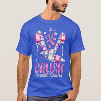 Crush Breast Cancer Awareness Bling Pink Ribbon  T-shirt