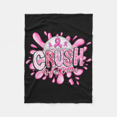 Crush Breast Cancer Awareness Pink Ribbon Support Fleece Deken (Voorkant)