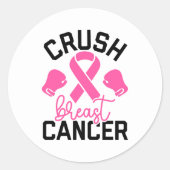 Crush Breast Cancer Awareness Ronde Sticker (Voorkant)