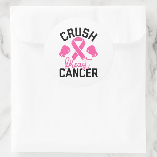 Crush Breast Cancer Awareness Ronde Sticker (Tas)
