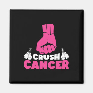Crush Cancer Boxing Pink Ribbon Borstkanker Award Magneet
