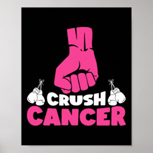 Crush Cancer Boxing Pink Ribbon Borstkanker Award Poster