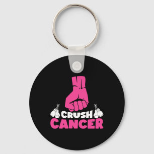 Crush Cancer Boxing Pink Ribbon Borstkanker Award Sleutelhanger