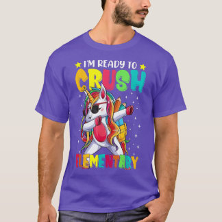 Crush Elementary Dabbing Unicorn Terug naar school T-shirt