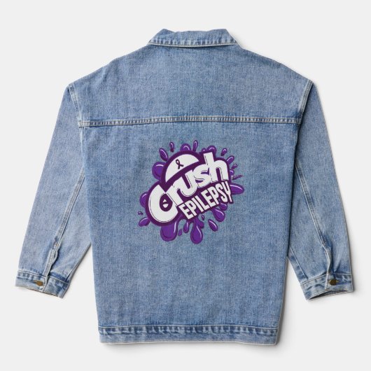 Crush Epilepsie Grafiti Epilepsie Awareness T-shir Denim Jacket (Achterkant)