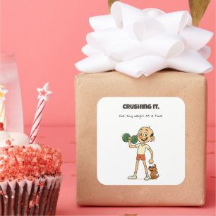 Crush It - Een klein gewicht per keer Vierkante Sticker