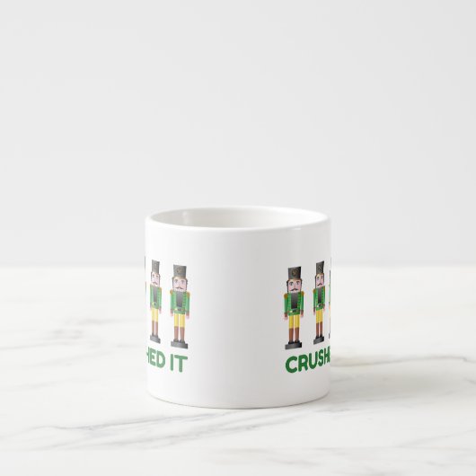 Crush It Nutkraker Funny Kerstmis Espresso Mok (Voorkant)