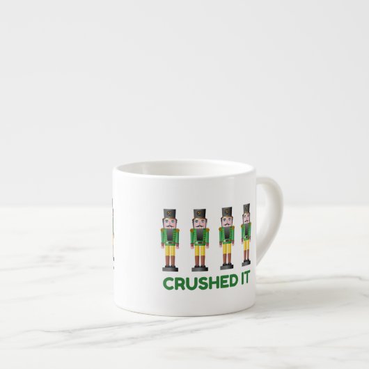 Crush It Nutkraker Funny Kerstmis Espresso Mok (Voorkant rechts)